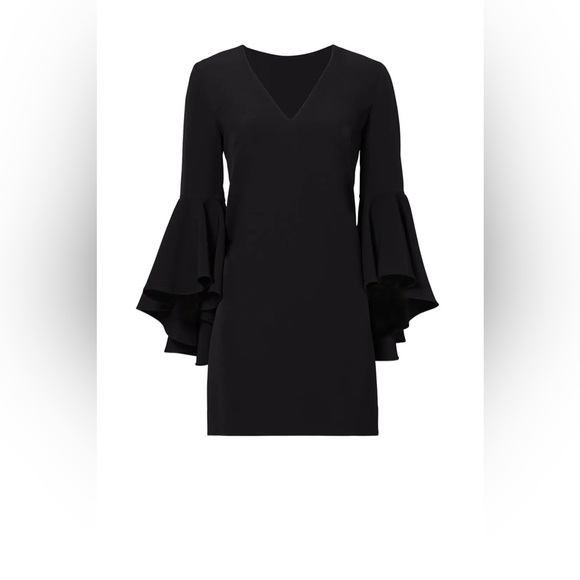 Milly Black Flare Sleeve Nicole Dress - Picture 1 of 6